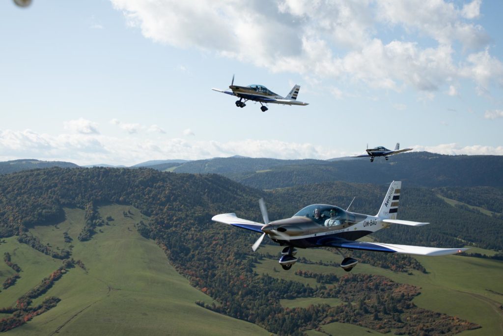 Flying aircraft of AeroJOB Slovakia during flight training