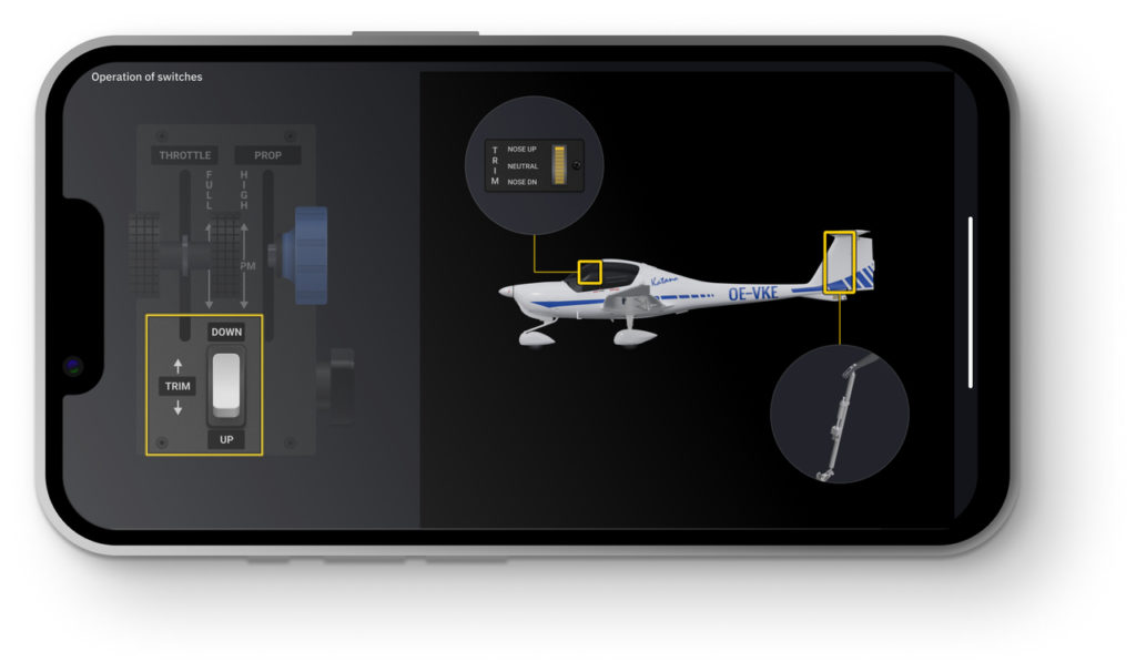 Mobile screen with DA20 A1 course