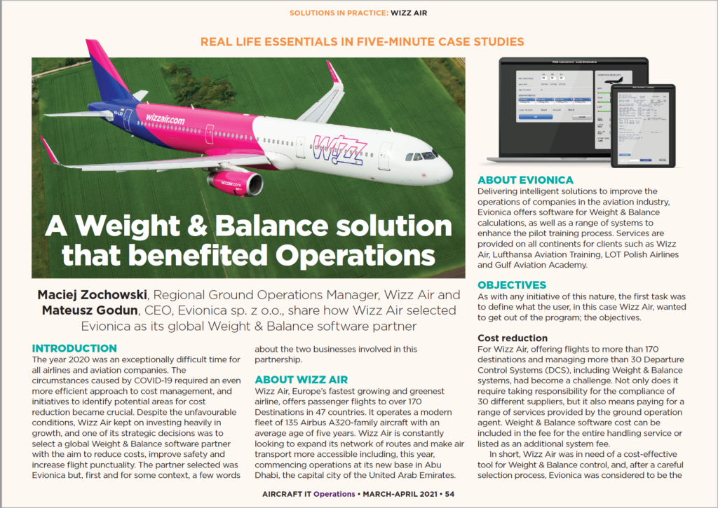 AircraftIT Wizz Air W&B software